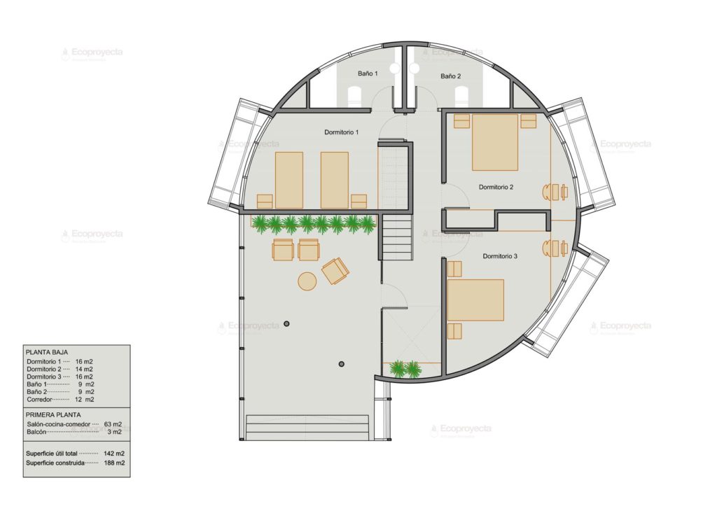 PLANTA CASA GEODÉSICA LAIKA